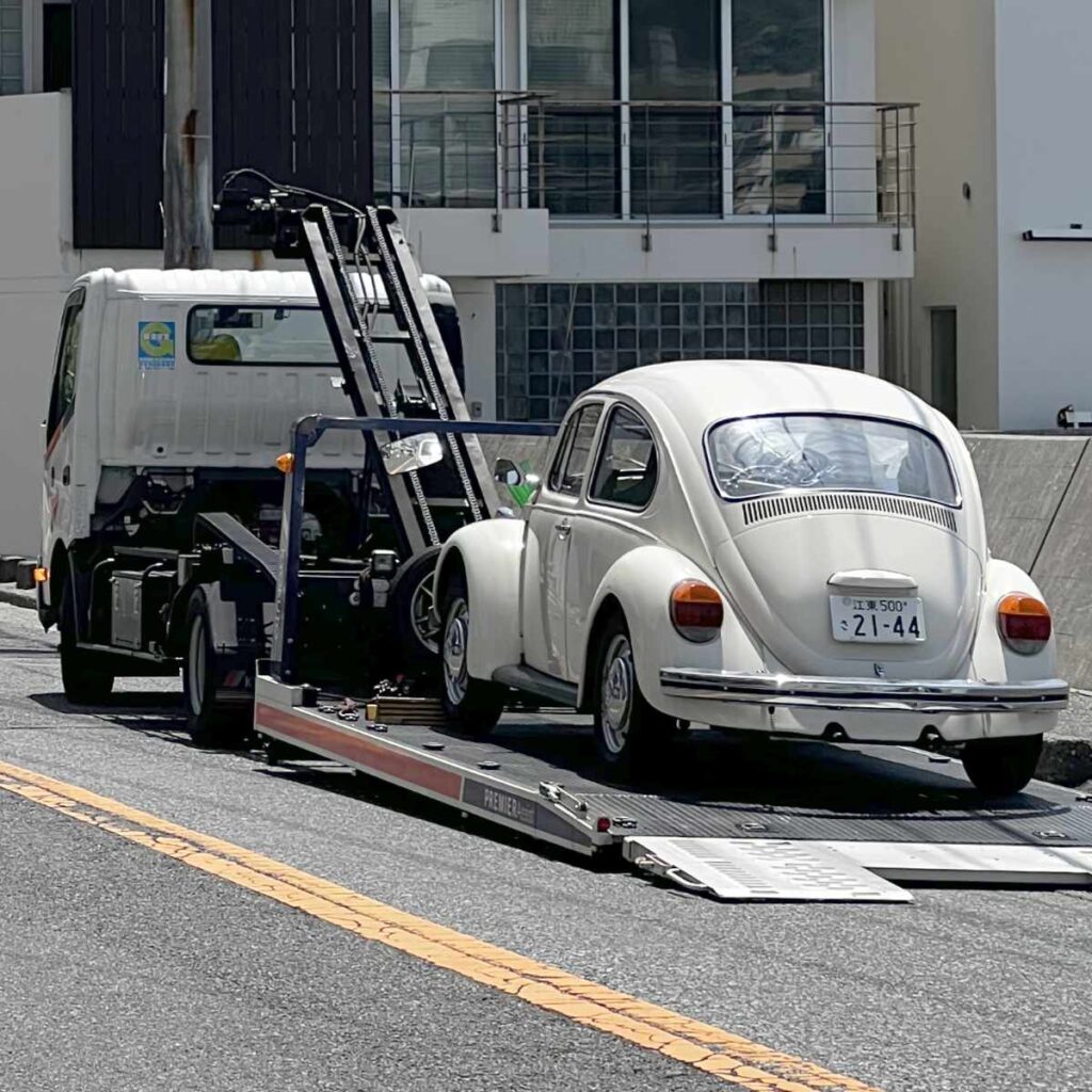 レッカーで運ばれて行きました