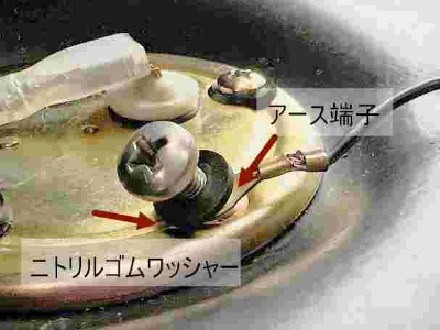 センダーユニットのアース端子